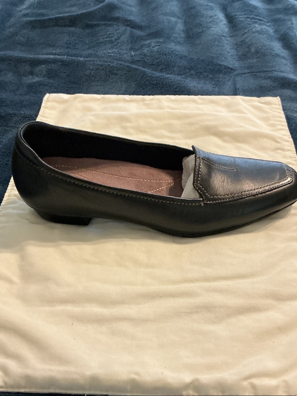 Clarks Black Leather Slip-On Loafer
